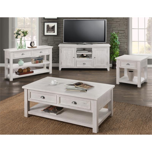 Martin Svensson Home Monterey Solid Wood End Table White and Grey