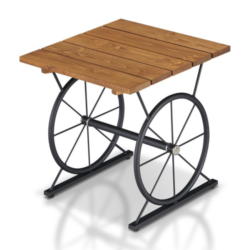 Furniture of America Davide Wood Wheel-Base End Table in Warm Oak