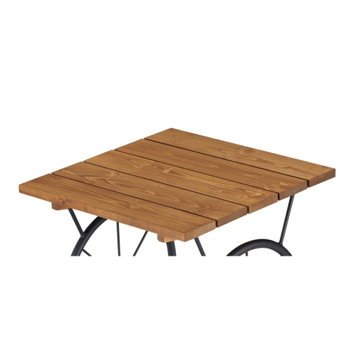 Furniture of America Davide Wood Wheel-Base End Table in Warm Oak