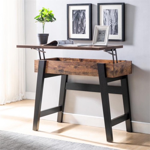 Furniture of America Kelli Modern Wood Lift-Top Console Table in Brown