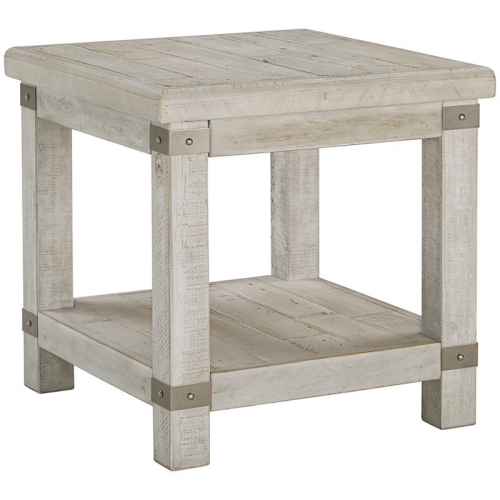 BOWERY HILL  End Table In Whitewash And In Gray