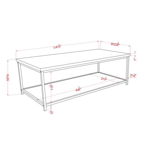 Furniture of America Pris Wood 1-Shelf Coffee Table in Oak and Black
