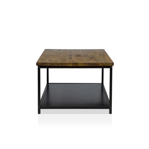 Furniture of America Pris Wood 1-Shelf Coffee Table in Oak and Black