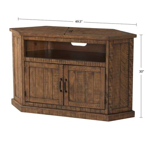 Martin Svensson Home Rustic Corner 50" Solid Wood TV Stand Natural Brown