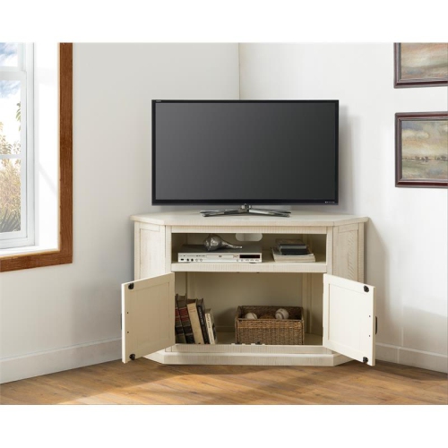 Martin Svensson Home Rustic Corner 50" Solid Wood TV Stand White