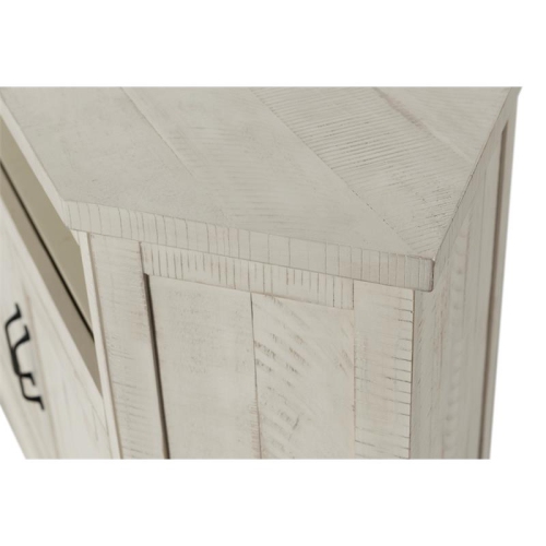 Martin Svensson Home Rustic Corner 50" Solid Wood TV Stand White