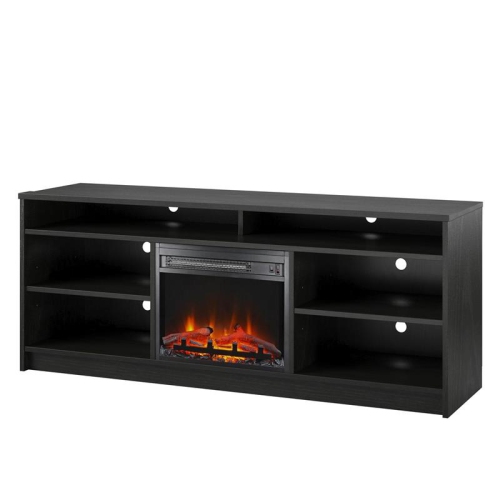 AMERIWOOD HOME  Hendrix 65" Tv Stand With Electric Fireplace Insert In Black Oak Item specs recommend having an isolated receptacle for the heating unit, so now I am running extension chords to my surge protector for my electronic devices on the TV stand