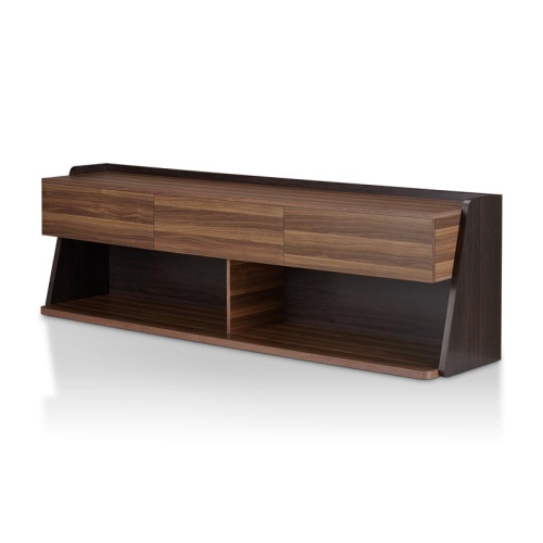 FURNITURE OF AMERICA  Taren Contemporary Wood 70-Inch Tv Stand In Light Walnut