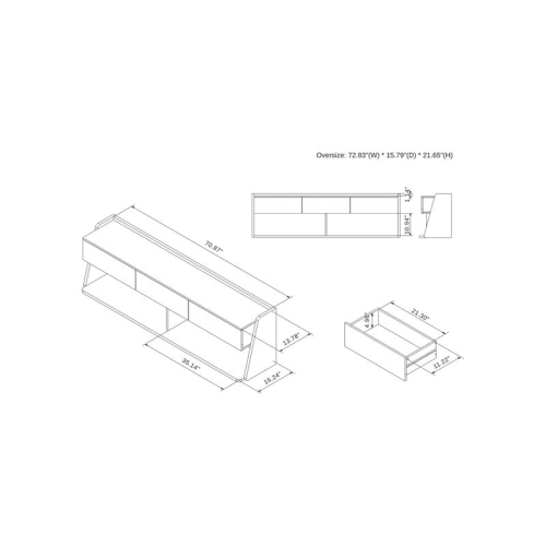 Furniture of America Taren Contemporary Wood 70-Inch TV Stand in Light Walnut