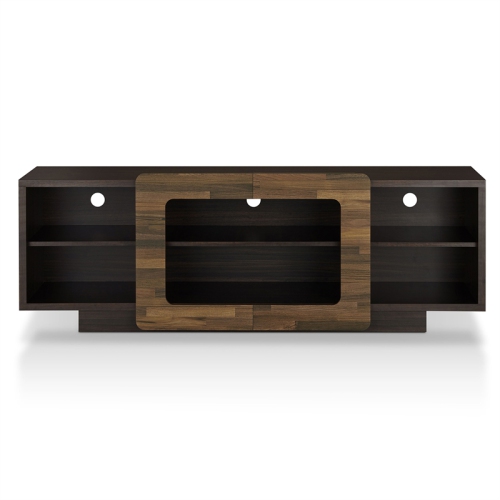 Furniture of America Norvell Wood Storage 62-Inch TV Stand in Brown Wenge