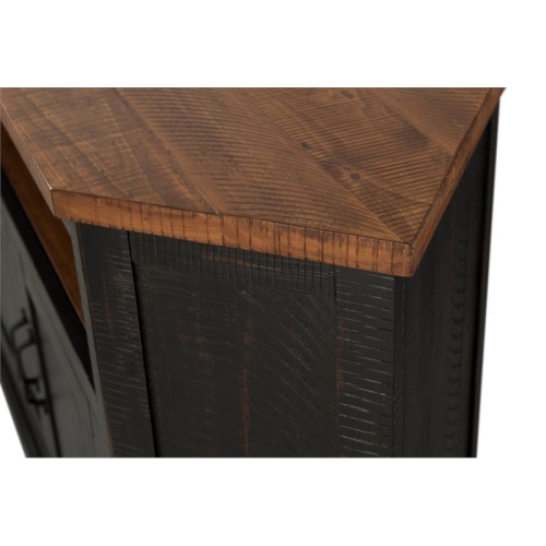 Martin Svensson Home Rustic Corner 50" Wood TV Stand Antique Black and Honey