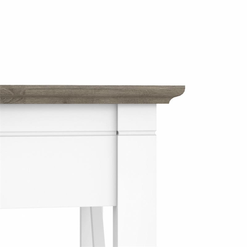 Key West 60W L Shaped Desk in Pure White and Shiplap Gray - Engineered Wood