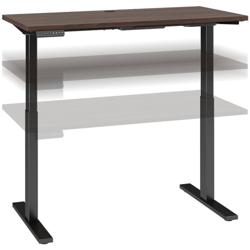 BBF  Move 60 Series 48W X 24D Adjustable Desk In Walnut - Engineered Wood In Black