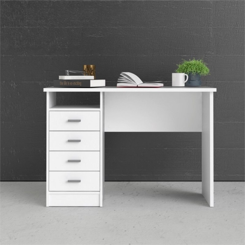 Tvilum Warner Contemporary 4 Drawer Writing Desk in White