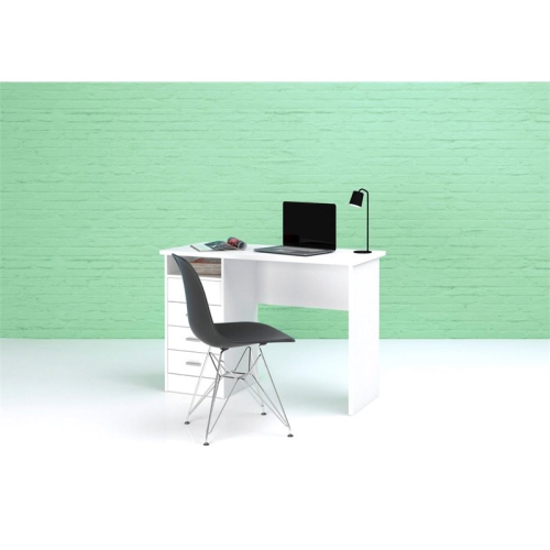 Tvilum Warner Contemporary 4 Drawer Writing Desk in White