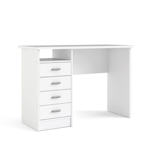 Tvilum Warner Contemporary 4 Drawer Writing Desk in White