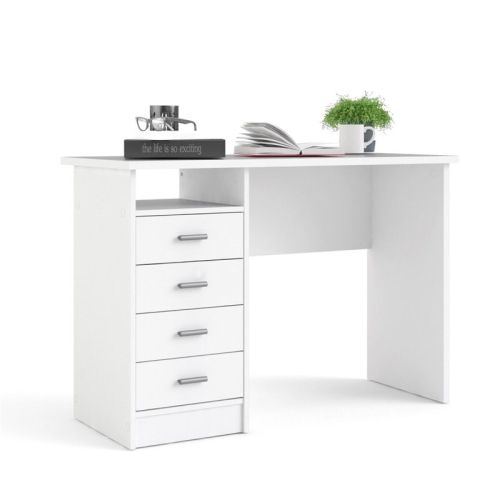 Tvilum Warner Contemporary 4 Drawer Writing Desk in White