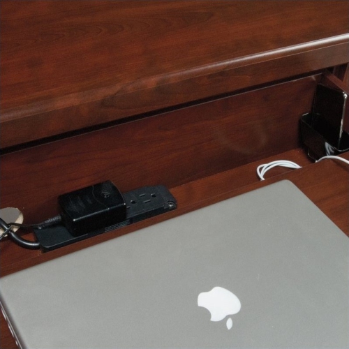 Pemberly Row Computer Credenza in Classic Cherry