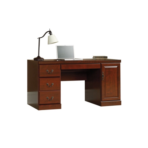 Pemberly Row Computer Credenza in Classic Cherry