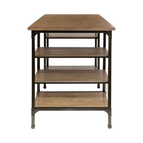 Lexicon Millwood Metal Counter Height Writing Desk in Brown and Black