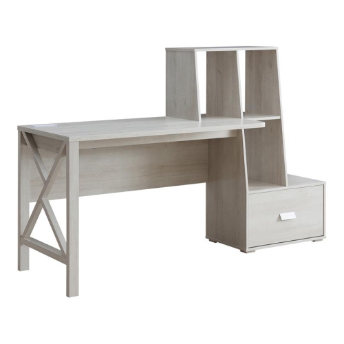 Furniture of America Axela Wood Multi-Storage Desk in White Oak