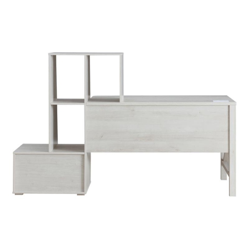 Furniture of America Axela Wood Multi-Storage Desk in White Oak