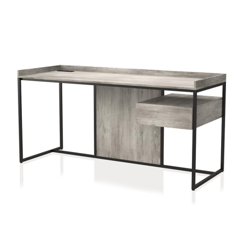 FURNITURE OF AMERICA  Trela Wood Writing Desk With USB Plug In Light In Gray