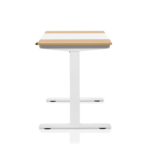 Furniture of America Quade Wood and Metal Height Adjustable Desk in White