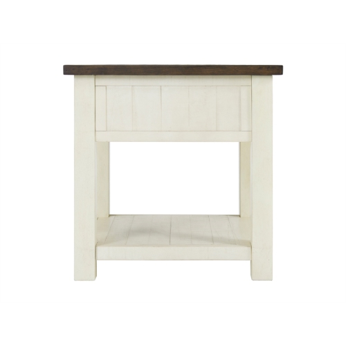 Martin Svensson Home Monterey Wood 1 Drawer End Table Cream White and Brown