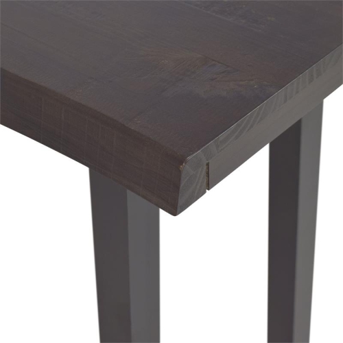 Pemberly Row Modern Cherry and Ebony Solid Wood Live Edge Sofa Bar Table