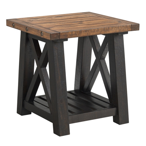 MARTIN SVENSSON HOME  Bolton Solid Wood End Table Stain And Natural In Black