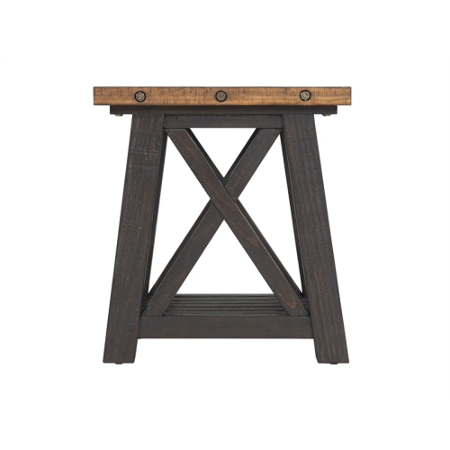 Martin Svensson Home Bolton Solid Wood End Table Black Stain and Natural