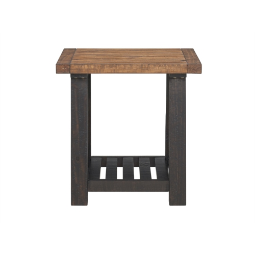 Martin Svensson Home Bolton Solid Wood End Table Black Stain and Natural