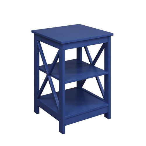 Convenience Concepts Oxford Square End Table in Blue Wood Finish