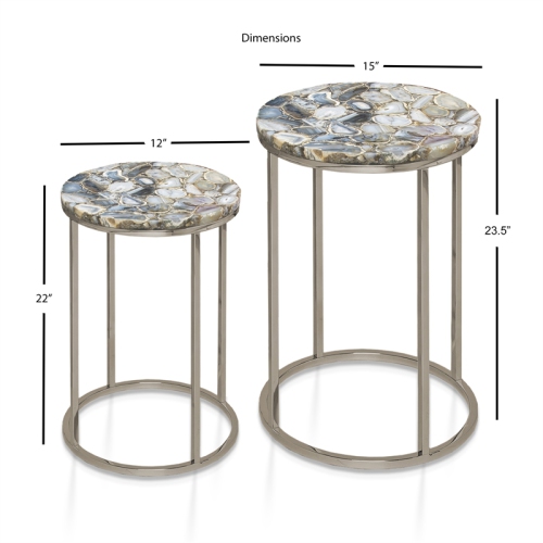Onyx Nickel Agate Top Nesting Table