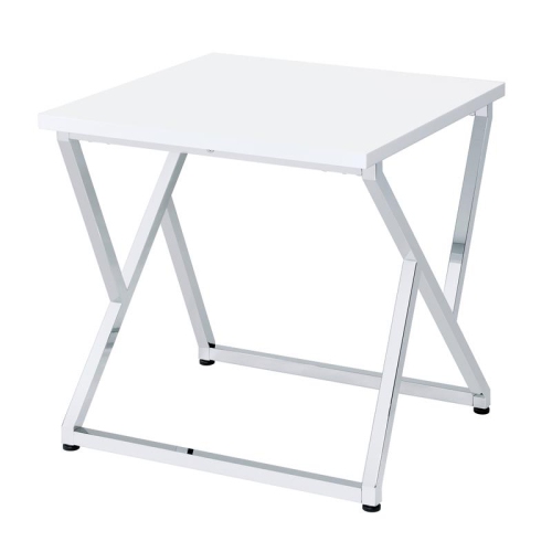 Furniture of America Mergo Contemporary Metal 2-Piece Coffee Table Set in White