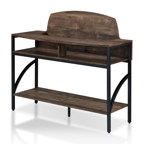 FURNITURE OF AMERICA  Rodricks Wood 3-Shelf Console Table In Reclaimed Oak