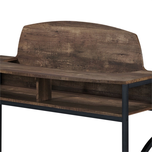 Furniture of America Rodricks Wood 3-Shelf Console Table in Reclaimed Oak