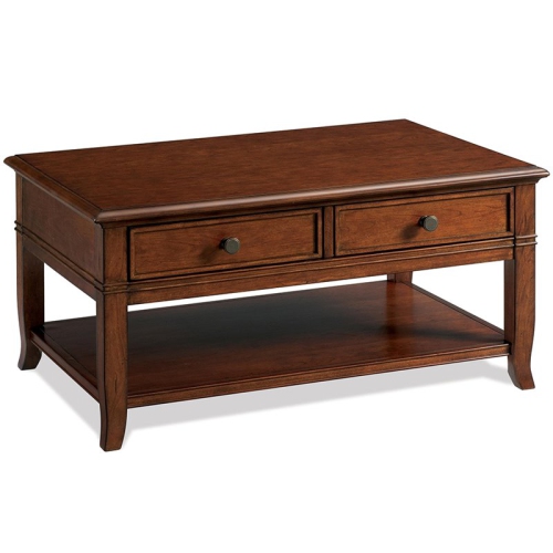 Bowery Hill Contemporary Storage Coffee Table in Burnished Cherry