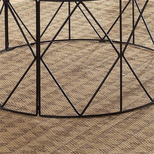 Furniture of America Borche Industrial Wood Round Coffee Table in Walnut