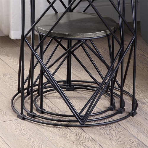 Furniture of America Nikova Contemporary Wood 3-Piece Nesting Tables in Black