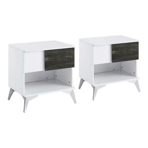 Furniture of America Acada Wood 1-Shelf End Table in White