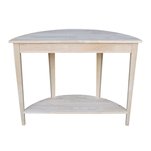 Pemberly Row Transitional Unfinished Half Moon Console Table