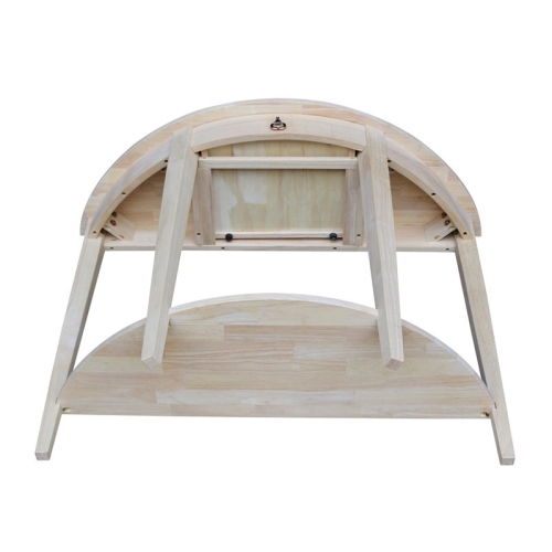 Pemberly Row Transitional Unfinished Half Moon Console Table