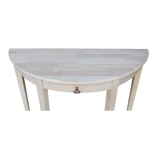 Pemberly Row Transitional Unfinished Half Moon Console Table