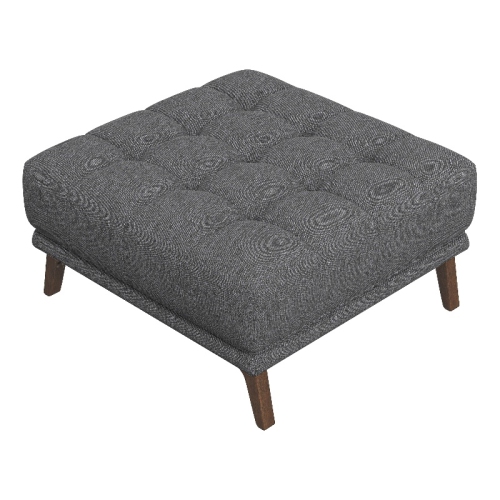 Allen Mid-Century Modern Ottoman Fabric in Dark Gray