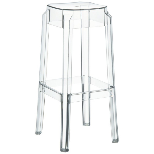 COMPAMIA  Fox 30" Polycarbonate Patio Bar Stool In Clear Transparent