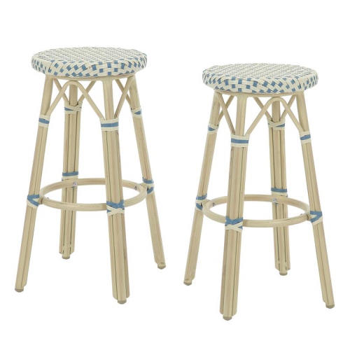 FURNITURE OF AMERICA  Binde Aluminum 30-Inch Patio Barstool In (Set Of 2) In Blue