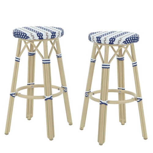 FURNITURE OF AMERICA  Binde Aluminum 30-Inch Patio Barstool In (Set Of 2) In Navy