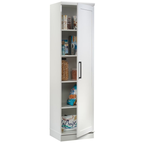 Sauder HomePlus Single Door Wooden Pantry in Glacier White